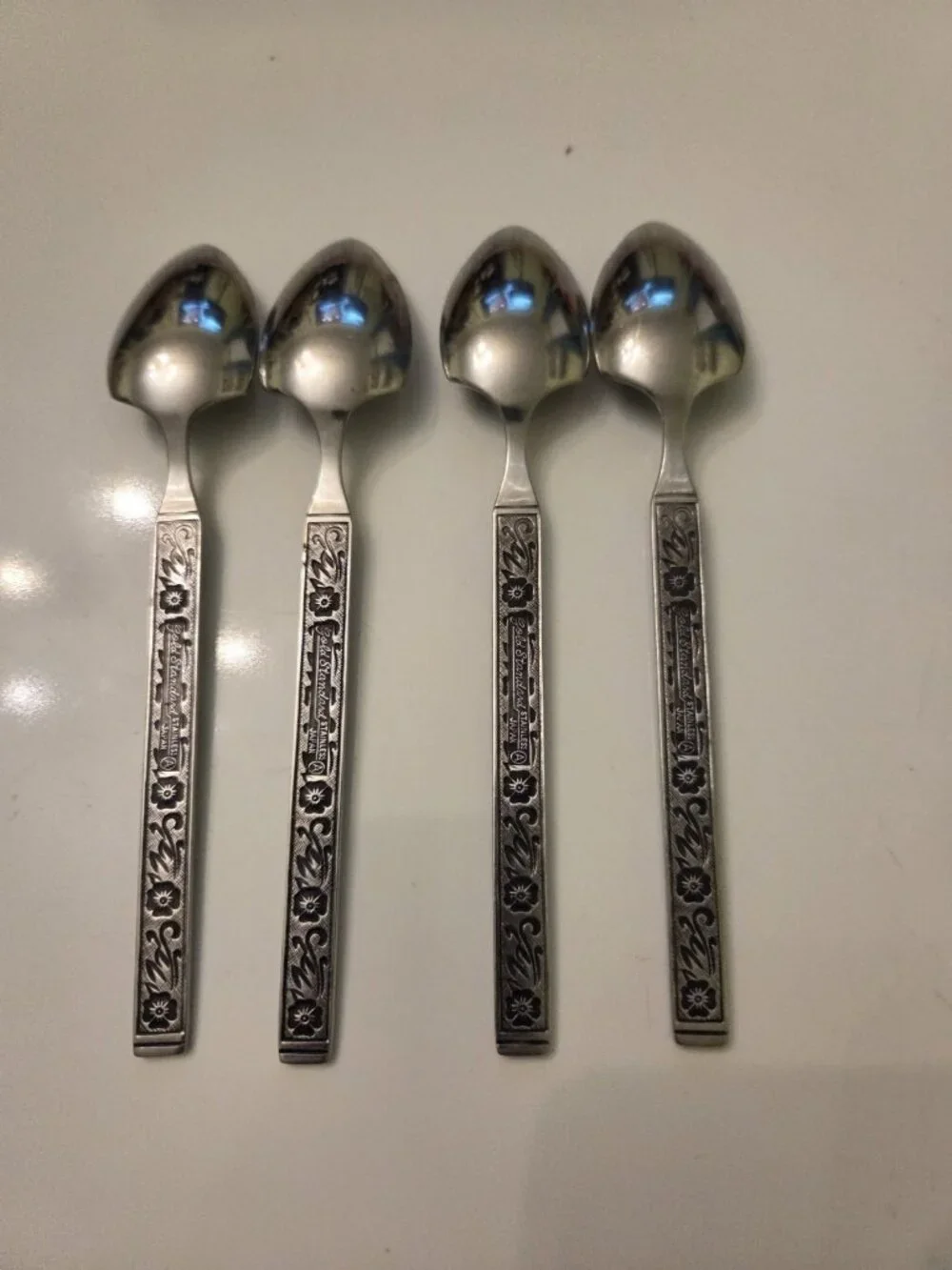 Gold Standard Night Blossom Grapefruit Spoons Serrated Set 4 Japan Flowers